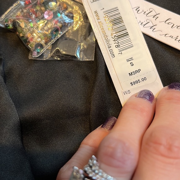 SOLD NWT Alice + Olivia Sequin & Beaded Jacket with Multi Colored Block Small - Picture 11 of 15